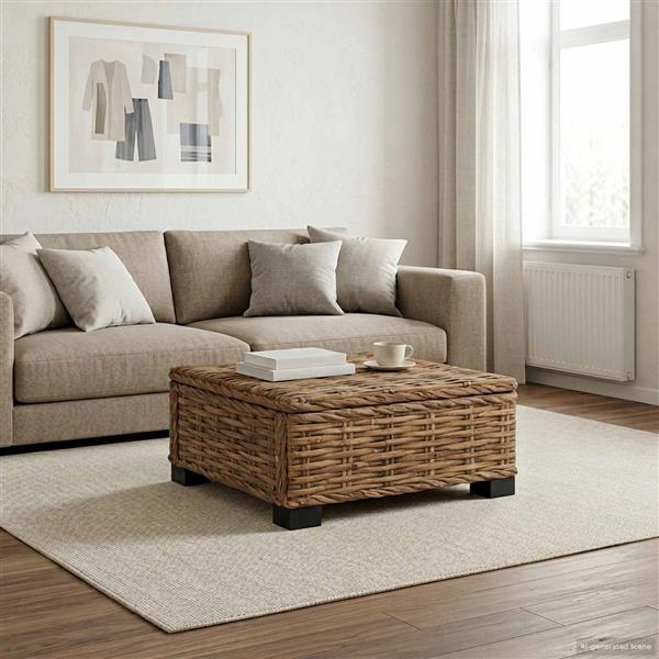 Grote foto vidaxl salontafel gendt natuurlijk rattan naturel 67 x 60 x 30 cm tuin en terras tuinmeubelen