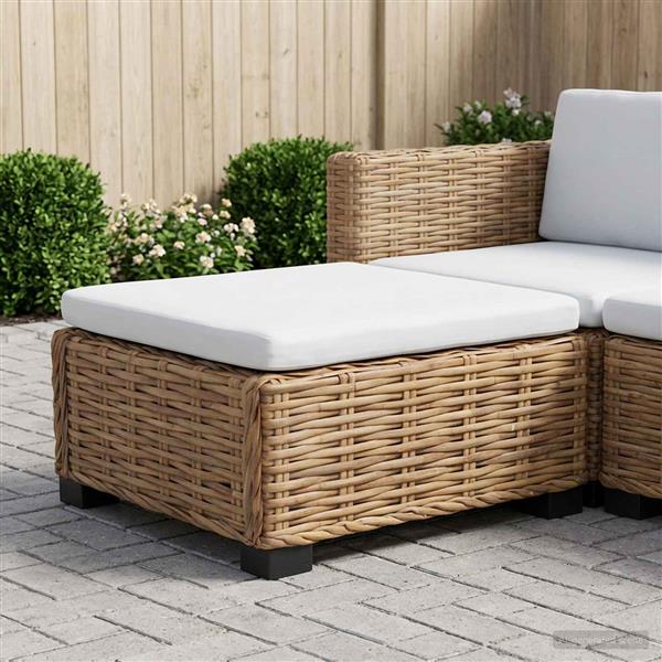Grote foto vidaxl voetensteun met kussen gendt natuurlijk rattan naturel tuin en terras tuinmeubelen