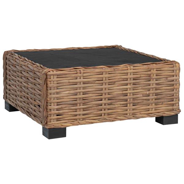 Grote foto vidaxl voetensteun met kussen gendt natuurlijk rattan naturel tuin en terras tuinmeubelen
