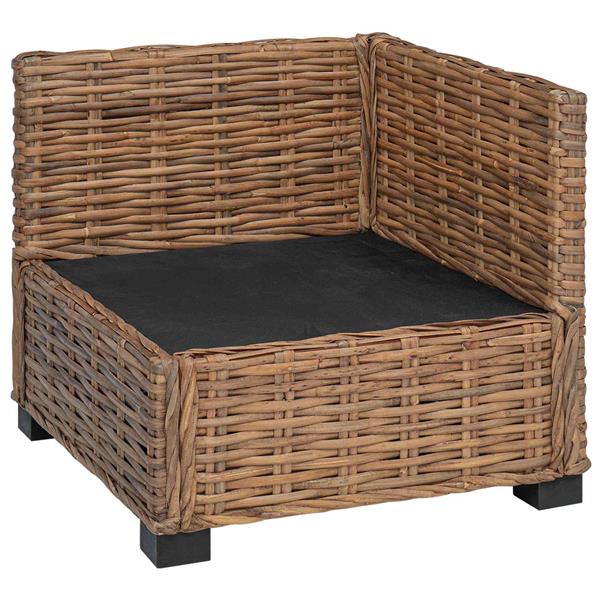 Grote foto vidaxl hoekbank met kussens gendt natuurlijk rattan naturel tuin en terras tuinmeubelen