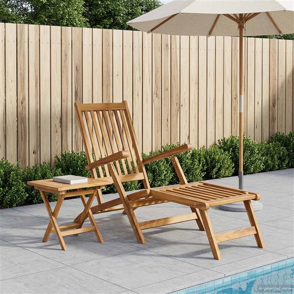 Grote foto vidaxl vouwstoel met tafel naturel massief teakhout tuin en terras tuinmeubelen