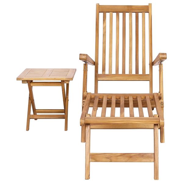 Grote foto vidaxl vouwstoel met tafel naturel massief teakhout tuin en terras tuinmeubelen