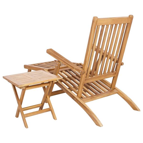 Grote foto vidaxl vouwstoel met tafel naturel massief teakhout tuin en terras tuinmeubelen