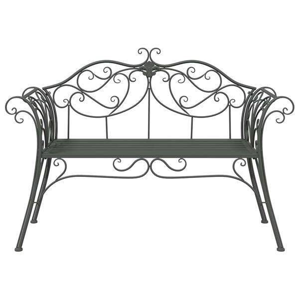 Grote foto vidaxl tuinbank 2 aantal zitplaatsen 130 x 47 x 90 cm staal tuin en terras tuinmeubelen