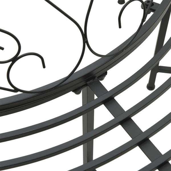 Grote foto vidaxl boom bank 8 aantal zitplaatsen 160 x 89 cm staal zwart rond tuin en terras tuinmeubelen