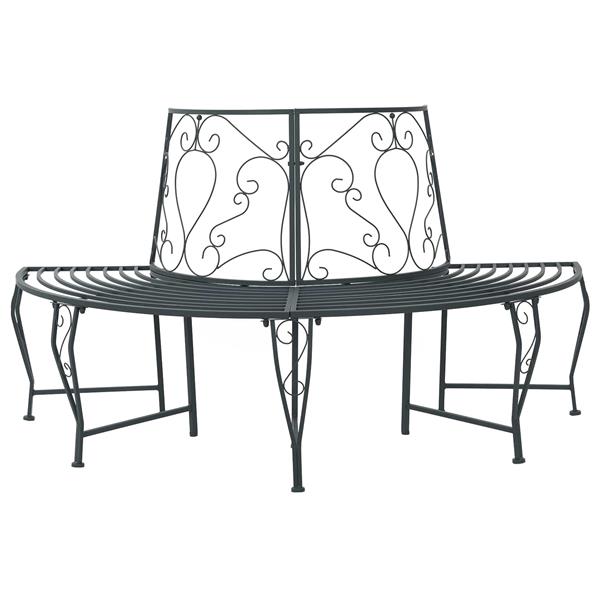 Grote foto vidaxl boom bank 4 aantal zitplaatsen 160 x 80 x 89 cm staal tuin en terras tuinmeubelen