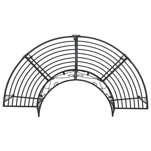 Grote foto vidaxl boom bank 4 aantal zitplaatsen 160 x 80 x 89 cm staal zwart tuin en terras tuinmeubelen