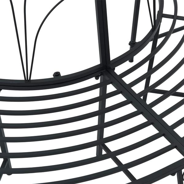 Grote foto vidaxl boom bank 4 aantal zitplaatsen 160 x 80 x 89 cm staal zwart tuin en terras tuinmeubelen