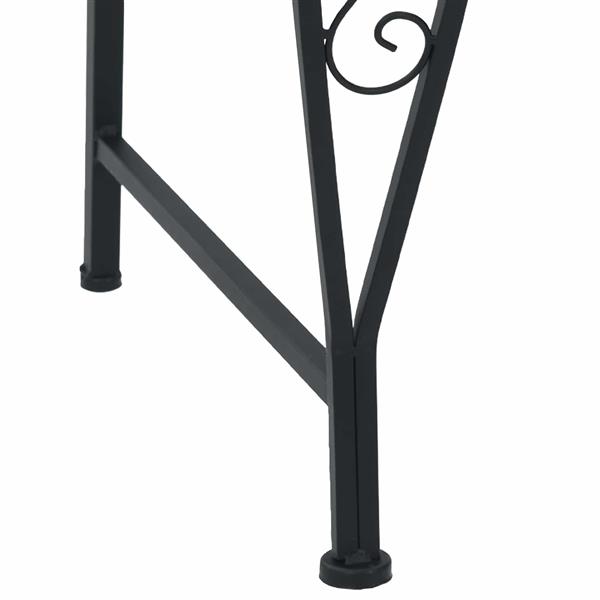 Grote foto vidaxl boom bank 8 aantal zitplaatsen 160 x 89 cm staal zwart rond tuin en terras tuinmeubelen