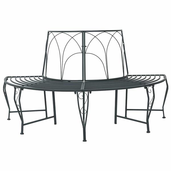 Grote foto vidaxl boom bank 4 aantal zitplaatsen 160 x 80 x 89 cm staal tuin en terras tuinmeubelen