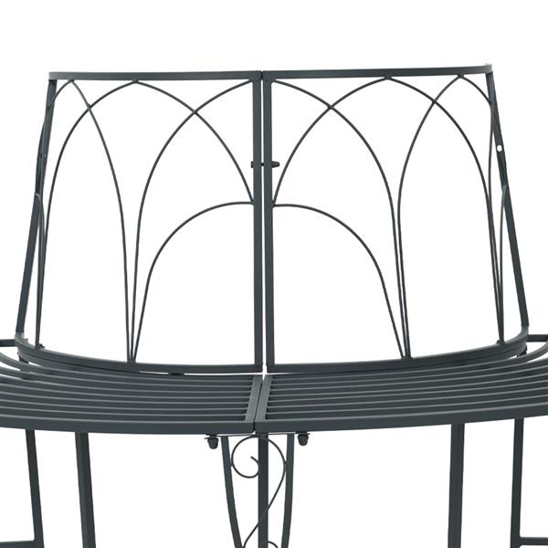 Grote foto vidaxl boom bank 4 aantal zitplaatsen 160 x 80 x 89 cm staal tuin en terras tuinmeubelen