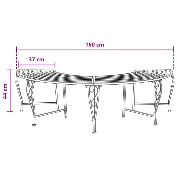 Grote foto vidaxl boom bank 4 aantal zitplaatsen 160 x 80 x 44 cm staal tuin en terras tuinmeubelen