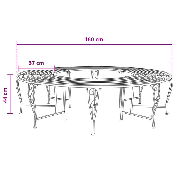 Grote foto vidaxl boom bank 8 aantal zitplaatsen 160 x 44 cm staal antiek wit tuin en terras tuinmeubelen
