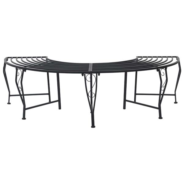 Grote foto vidaxl boom bank 4 aantal zitplaatsen 160 x 80 x 44 cm staal zwart tuin en terras tuinmeubelen
