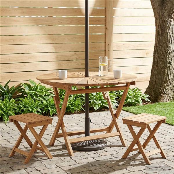 Grote foto vidaxl vouw tuin tafel naturel 110 x 75 cm massief teakhout tuin en terras tuinmeubelen