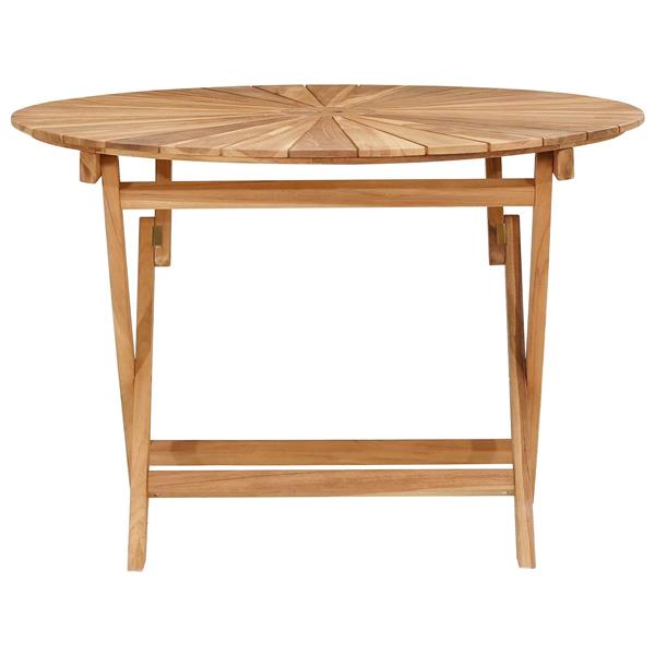 Grote foto vidaxl vouw tuin tafel naturel 110 x 75 cm massief teakhout tuin en terras tuinmeubelen