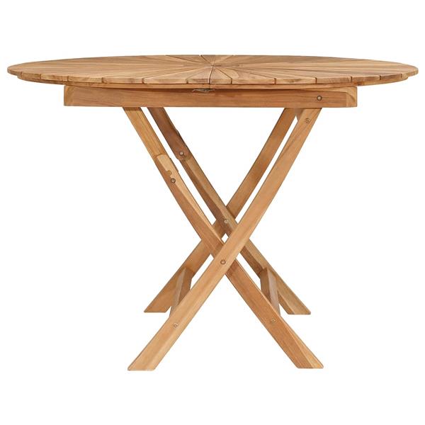 Grote foto vidaxl vouw tuin tafel naturel 110 x 75 cm massief teakhout tuin en terras tuinmeubelen