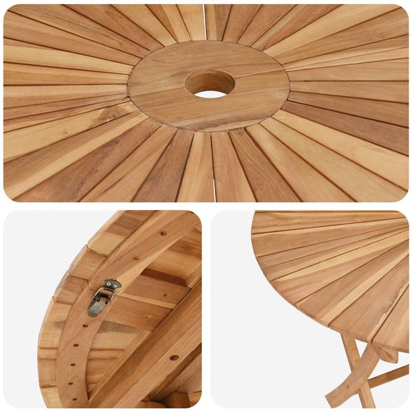 Grote foto vidaxl vouw tuin tafel naturel 110 x 75 cm massief teakhout tuin en terras tuinmeubelen