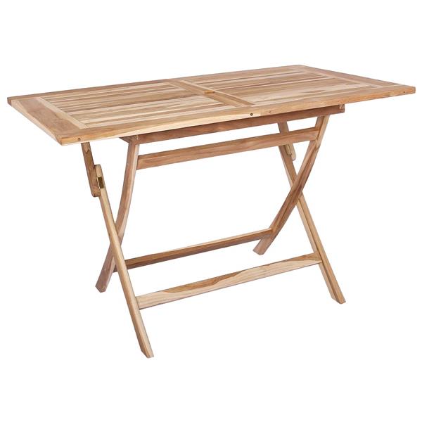 Grote foto vidaxl vouw tuin tafel naturel 120 x 70 x 75 5 cm massief teakhout tuin en terras tuinmeubelen