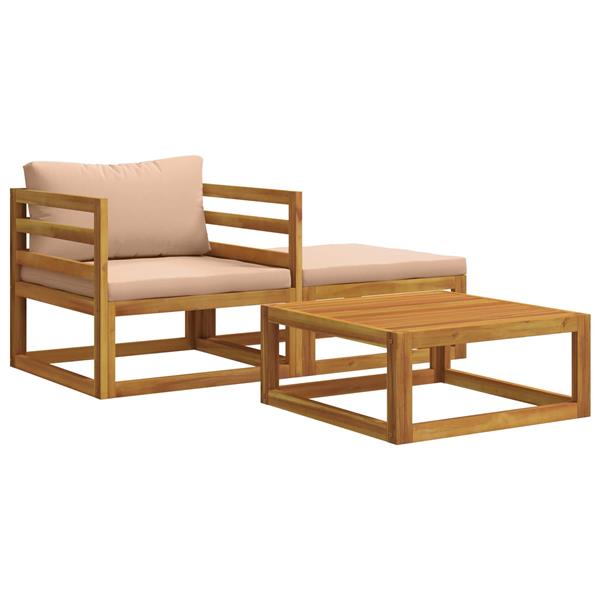 Grote foto vidaxl 3 st modulaire bankset met kussens tuin en terras tuinmeubelen