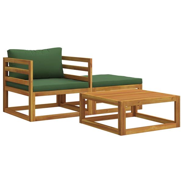 Grote foto vidaxl 3 st modulaire bankset met kussens tuin en terras tuinmeubelen