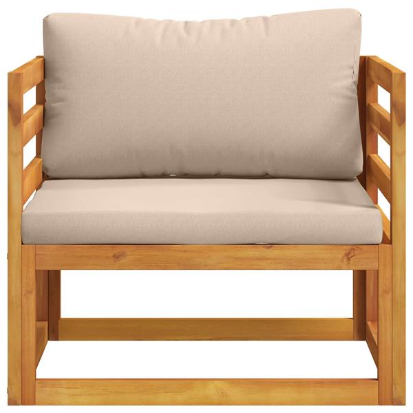 Grote foto vidaxl hoekbank met kussens 100 polyester massief acacia naturel tuin en terras tuinmeubelen