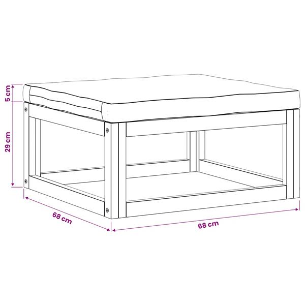 Grote foto vidaxl modulaire voetensteun met kussens tuin en terras tuinmeubelen