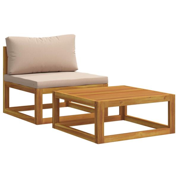Grote foto vidaxl 2 st modulaire bankset met kussens tuin en terras tuinmeubelen