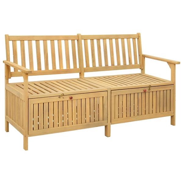 Grote foto vidaxl opslagbank 2 seater 148 x 63 x 84 cm massief acacia tuin en terras tuinmeubelen
