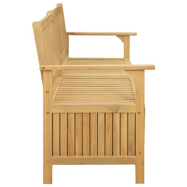 Grote foto vidaxl opslagbank 2 seater 148 x 63 x 84 cm massief acacia tuin en terras tuinmeubelen