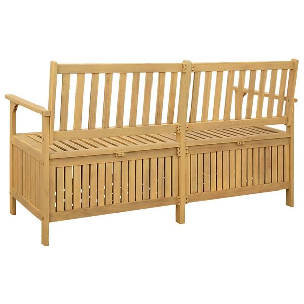 Grote foto vidaxl opslagbank 2 seater 148 x 63 x 84 cm massief acacia tuin en terras tuinmeubelen