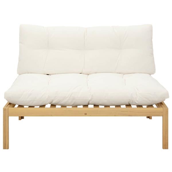 Grote foto vidaxl midden sofaset licht acacia en cr me wit acaciahout tuin en terras tuinmeubelen