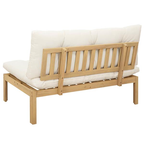 Grote foto vidaxl midden sofaset licht acacia en cr me wit acaciahout tuin en terras tuinmeubelen