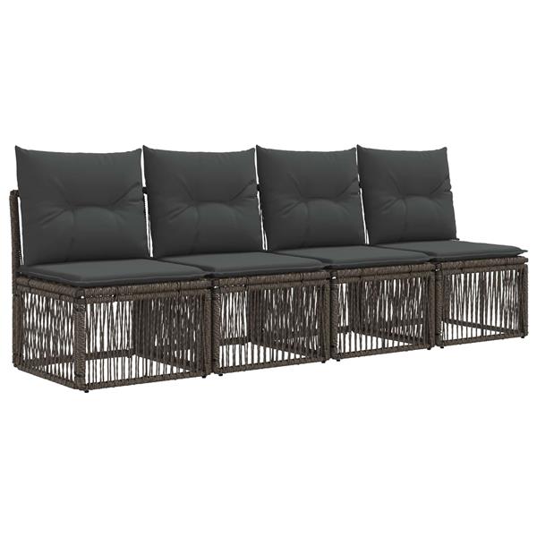 Grote foto vidaxl 4 zits bank 4 st 4 aantal zitplaatsen grijs poly rattan tuin en terras tuinmeubelen