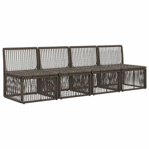 Grote foto vidaxl 4 zits bank 4 st 4 aantal zitplaatsen grijs poly rattan tuin en terras tuinmeubelen