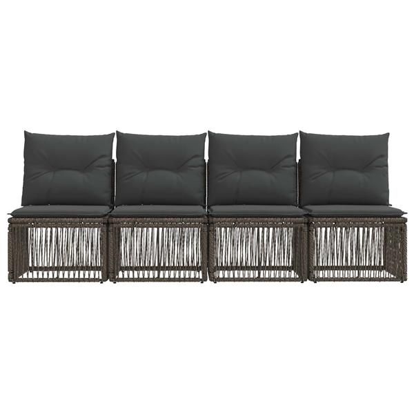 Grote foto vidaxl 4 zits bank 4 st 4 aantal zitplaatsen grijs poly rattan tuin en terras tuinmeubelen