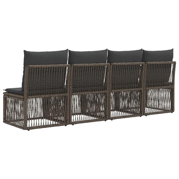 Grote foto vidaxl 4 zits bank 4 st 4 aantal zitplaatsen grijs poly rattan tuin en terras tuinmeubelen