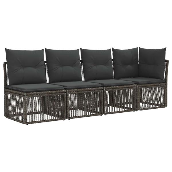 Grote foto vidaxl 4 zits sofa met linkerarm 4 st 4 aantal zitplaatsen grijs tuin en terras tuinmeubelen