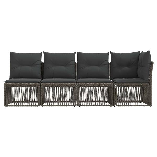 Grote foto vidaxl 4 zits sofa met linkerarm 4 st 4 aantal zitplaatsen grijs tuin en terras tuinmeubelen