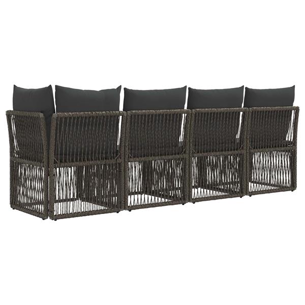 Grote foto vidaxl 4 zits sofa met linkerarm 4 st 4 aantal zitplaatsen grijs tuin en terras tuinmeubelen