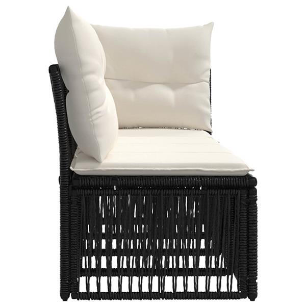 Grote foto vidaxl 4 zits sofa met linkerarm 4 st 4 aantal zitplaatsen zwart tuin en terras tuinmeubelen