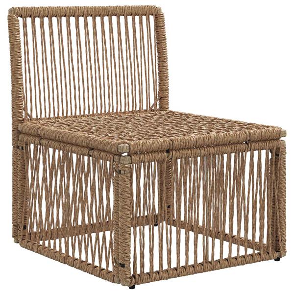 Grote foto vidaxl armloze sofa eenheid beige poly rattan tuin en terras tuinmeubelen