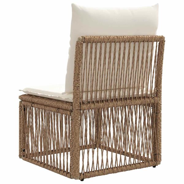 Grote foto vidaxl armloze sofa eenheid beige poly rattan tuin en terras tuinmeubelen
