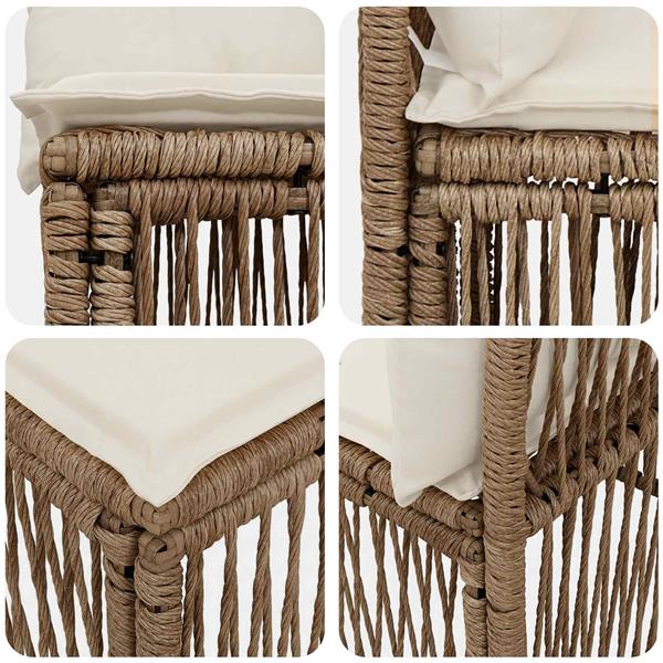 Grote foto vidaxl armloze sofa eenheid beige poly rattan tuin en terras tuinmeubelen