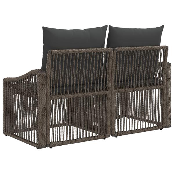 Grote foto vidaxl tuinbank 2 aantal zitplaatsen grijs poly rattan tuin en terras tuinmeubelen