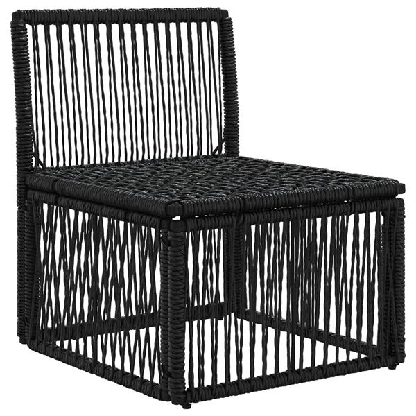 Grote foto vidaxl armloze sofa eenheid zwart poly rattan tuin en terras tuinmeubelen