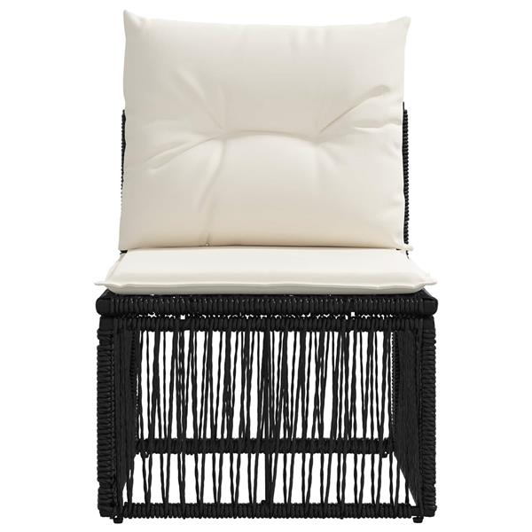 Grote foto vidaxl armloze sofa eenheid zwart poly rattan tuin en terras tuinmeubelen