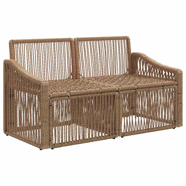 Grote foto vidaxl tuinbank 2 aantal zitplaatsen beige poly rattan tuin en terras tuinmeubelen