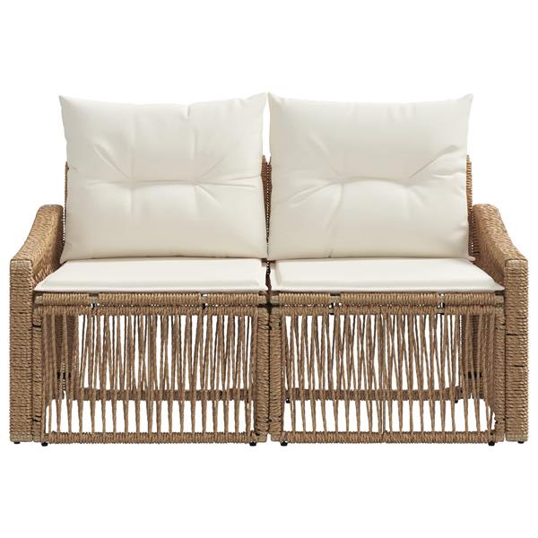 Grote foto vidaxl tuinbank 2 aantal zitplaatsen beige poly rattan tuin en terras tuinmeubelen