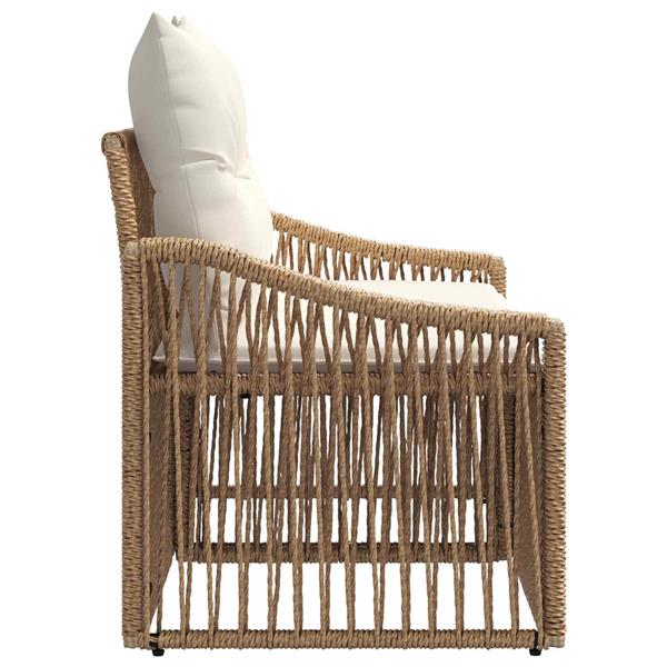 Grote foto vidaxl tuinbank 2 aantal zitplaatsen beige poly rattan tuin en terras tuinmeubelen